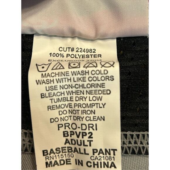 Rawlings Semi-Relaxed Fit Baseball Pants Men's Size XL Gray Black nwt (0985) - Picture 8 of 8